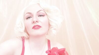Strap-on POV video: topless Mistress in thigh high overknee boots with long gloves - Arya Grander