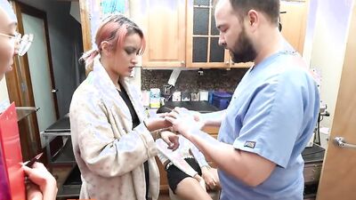 Aria Nicole Gets Lesbian Conversion Therapy From Nurses Channy Crossfire & Genesis With Doctor Tampa