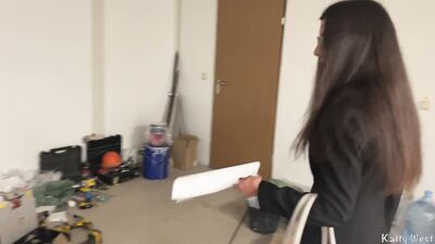 Fucked the boss's wife in the ass and cum on her glasses