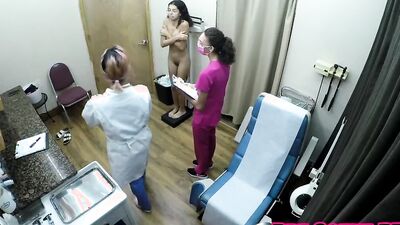 Lesbians Conduct Orgasm Research On Mixed Cutie Aria Nicole, Doctor Tampa Watches @GirlsGoneGyno!