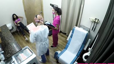 Lesbians Conduct Orgasm Research On Mixed Cutie Aria Nicole, Doctor Tampa Watches @GirlsGoneGyno!