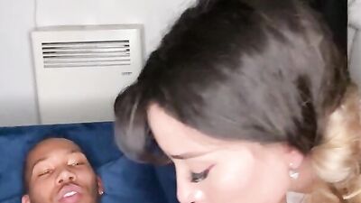 Aria Lee gave Ricky Johnson some pussy for Xmas