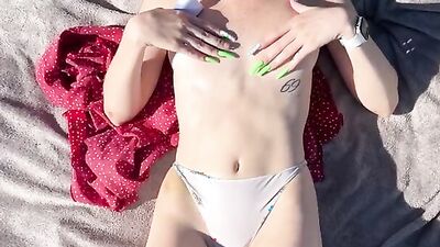 Blowjob in the car and public sex on the beach - Darcy Dark