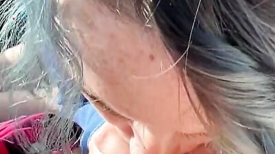 Blowjob in the car and public sex on the beach - Darcy Dark