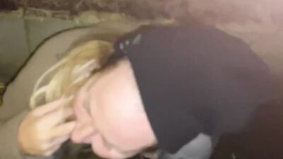 Offered a cigarette to take a cum shot in public on face