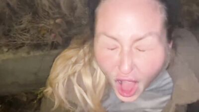 Offered a cigarette to take a cum shot in public on face