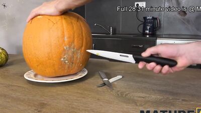 MATURE4K. Charmer gives muff to stepson for hot bonking in the kitchen