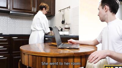 SISPORN. During dinner guy tricks lovely stepsis into taboo sex in bedroom
