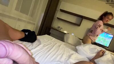 STEPDAUGHTER FUCKS ME WHILE I'M TALKING
