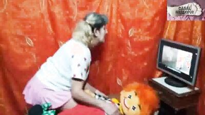 Baby Girl seeing the clown