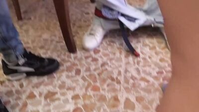 The horny girl fucked with my friend's father