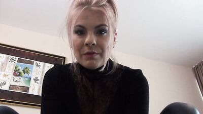 Stepmom caught me jerking off and lets me cum on her feet