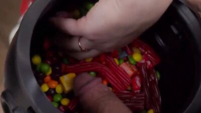 big dick trick or treat for stepmom and stepsis
