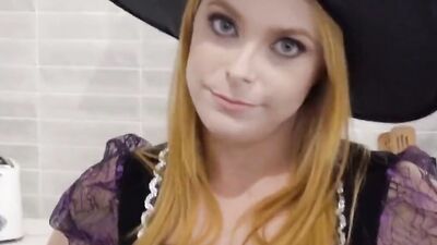 big dick trick or treat for stepmom and stepsis