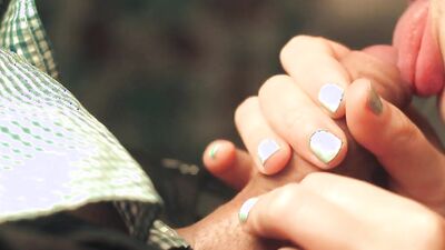 My step sister gently caresses my cock with her tongue. Close-up blowjob and cum in mouth. 4K VIDEO