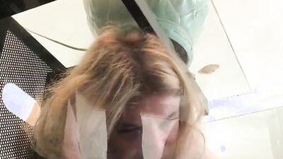 Stepmom gets stuck while sneaking out and fucks stepson to g