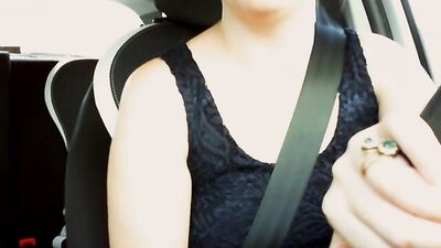 Your stepmother drives the car and gets her pussy wet