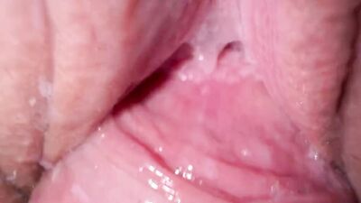 Hot pussy licking and close up creamy fuck with stepsister in pajamas