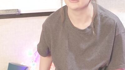 Stepsister sucks step brothers dick and swallow cum while they are trapped in camper
