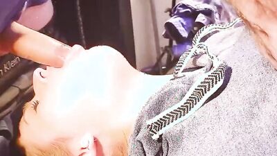 Stepsister uses my dick to improve her deepthroating skills for her boyfriend