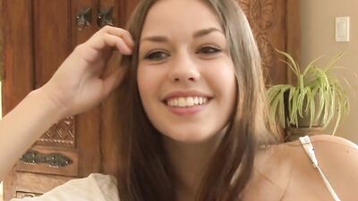 Fucking her girlfriend on the couch seems to be this skinny brunettes dream come true