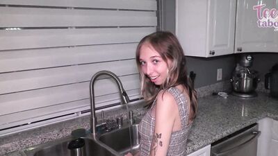 Stepdaughter Lets Stepdad Creampie Her When Her Mom Is Away
