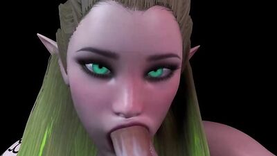 Cute Wood Elf POV Blowjob on her Knees : 3D Porn