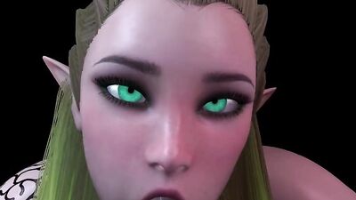 Cute Wood Elf POV Blowjob on her Knees : 3D Porn