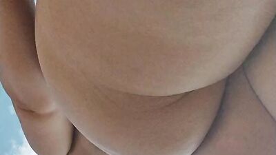 Walking completely naked in public street and play with my pussy