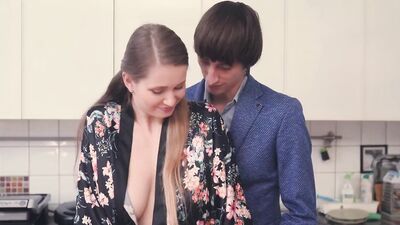 STEPSISTER FUCKS WITH VIRGIN STEPBROTHER ON A KITCHEN