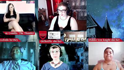 RPG Monsters U episode 16 with Jane Judge, RickyxxxRails, Roxxie Moth, Dahlia von Knight, and Girlbot Div DND Role Playing Game