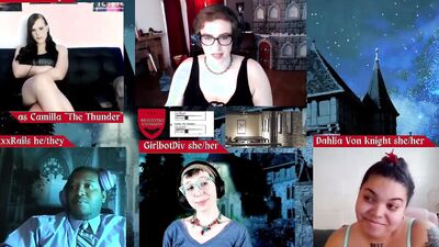 RPG Monsters U episode 16 with Jane Judge, RickyxxxRails, Roxxie Moth, Dahlia von Knight, and Girlbot Div DND Role Playing Game