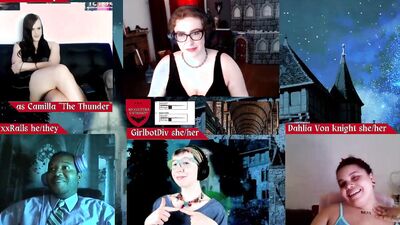 RPG Monsters U episode 16 with Jane Judge, RickyxxxRails, Roxxie Moth, Dahlia von Knight, and Girlbot Div DND Role Playing Game