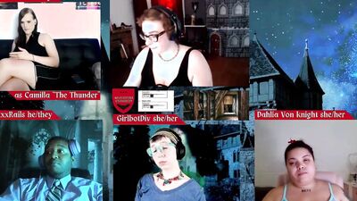RPG Monsters U episode 16 with Jane Judge, RickyxxxRails, Roxxie Moth, Dahlia von Knight, and Girlbot Div DND Role Playing Game