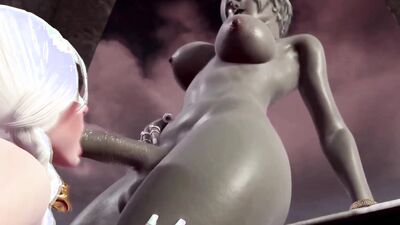 Horny 3d Dickgirl fucks dickgirl's anus and cum inside, MDKS12SD
