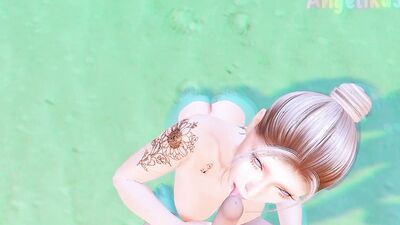 KUKOLD HUSBAND FUCKS HIS CHEATING WIFE HARD ON THE BEACH (HENTAI + SIMS 4)