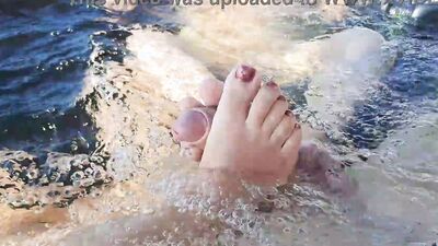 He Can't Resist Kim And Zoe Wet Stepsisters - Public Jacuzzi 3some Footjob And Cumshot