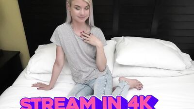 Skinny 19 yr old with perfect perky tits sucks cock POV style