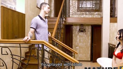 MATURE4K. Stepmothers idea is to be nailed in mouth and snatch by stepson