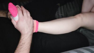 Step-Sister Pulls My Dick Out With Her Toes And I Cum Everywhere