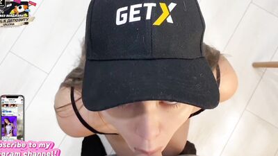 Cum on his stepsister's ass in the kitchen.