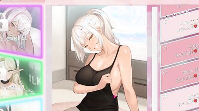 Yogurt hentai game! White hair big breasts sex on a sofa!