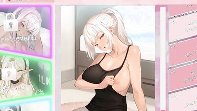 Yogurt hentai game! White hair big breasts sex on a sofa!