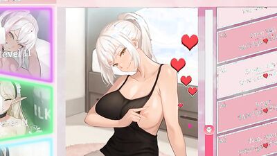 Yogurt hentai game! White hair big breasts sex on a sofa!