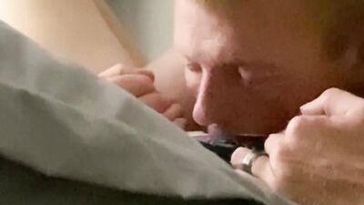 Tight young pussy cums twice during oral