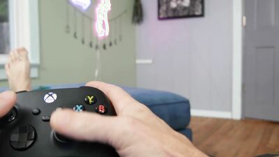 Step Mommy Comes in While Playing Fortnite for a Big Eyed Blowjob