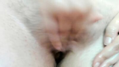 Big hairy pussy completely filled with oil Fat stepmom masturbates for you