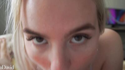 I dared my stepsister to prove her blowjob skills