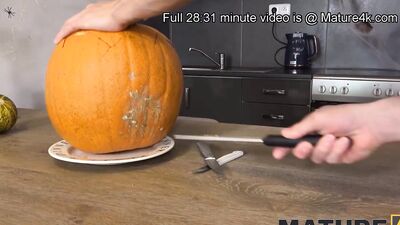MATURE4K. Mature woman makes it with stepson on occasion of Halloween