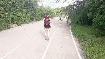 Perverted man chases me and shows me his penis, I couldn't resist the excitement he caused me